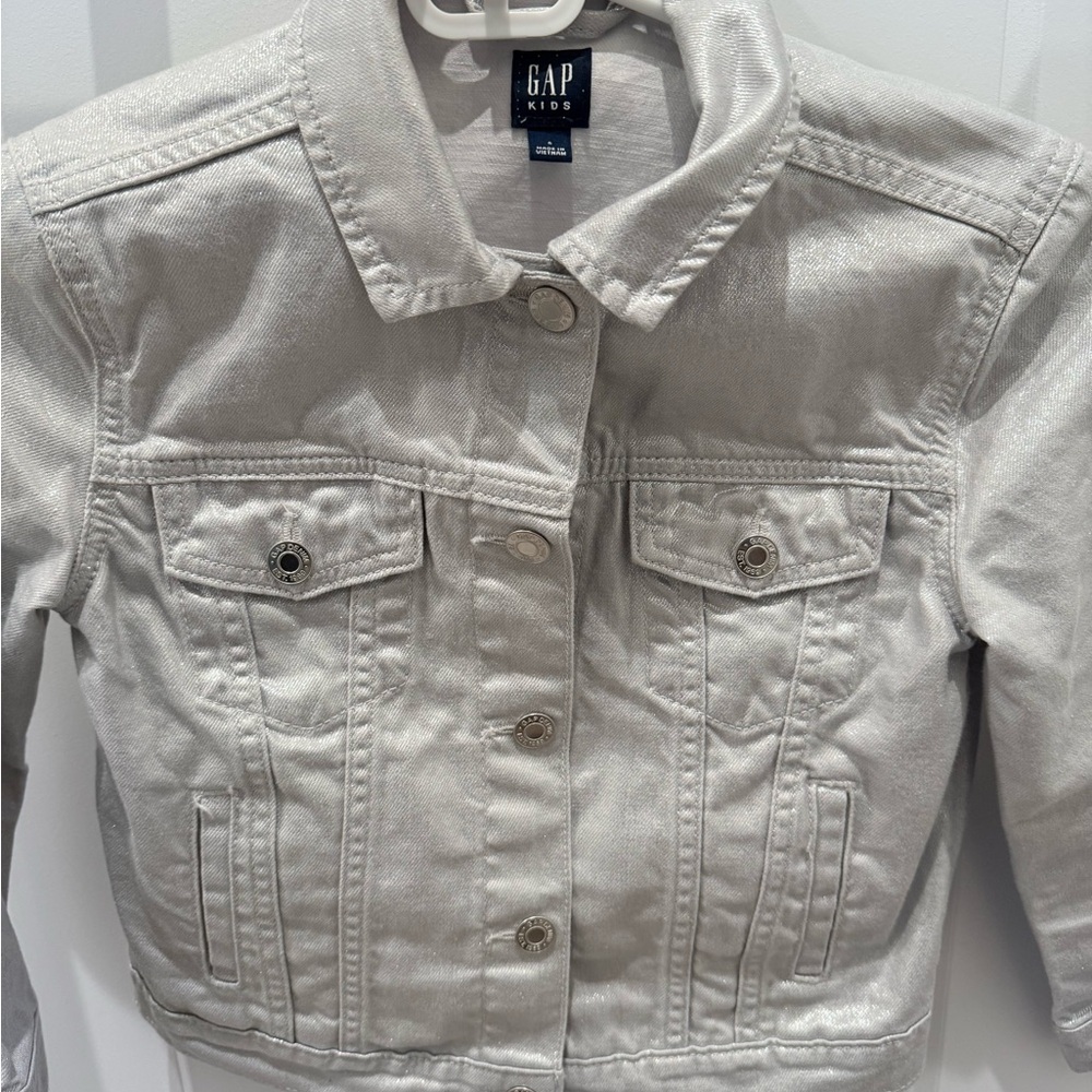 GAP Kids Silver Denim Jacket - Picture 2 of 6